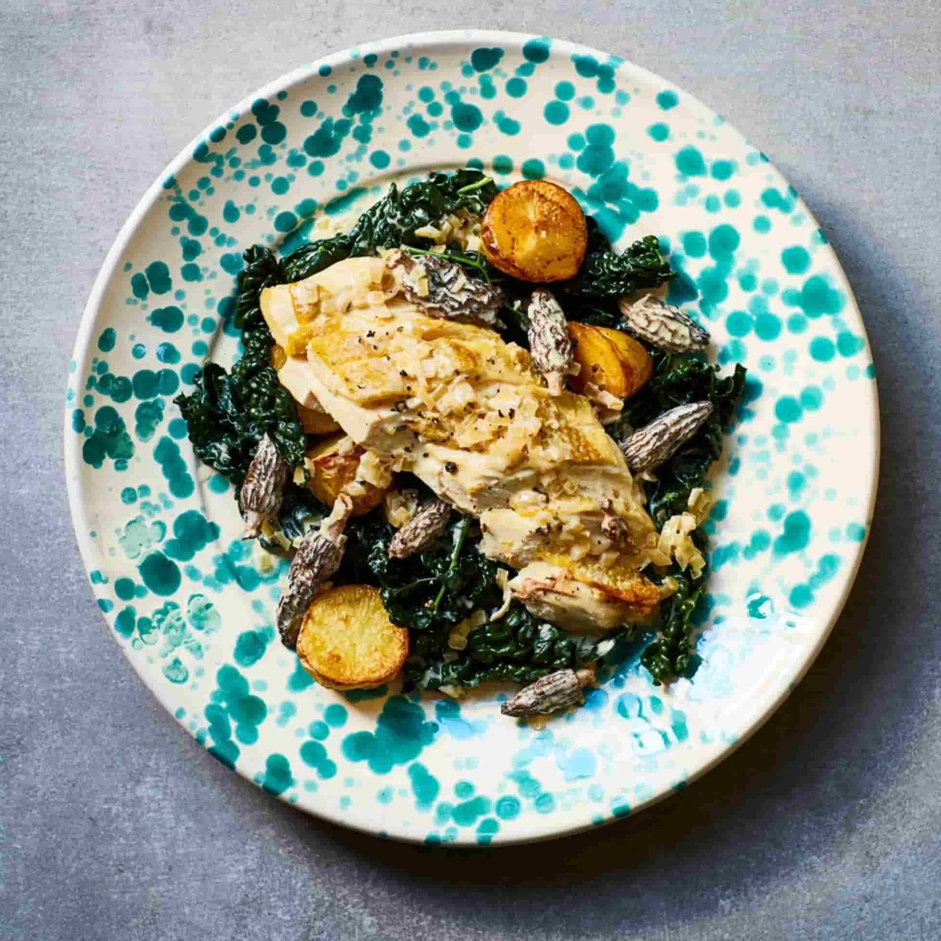 Puglia Aquamarine Splatter Bowl, 19cm