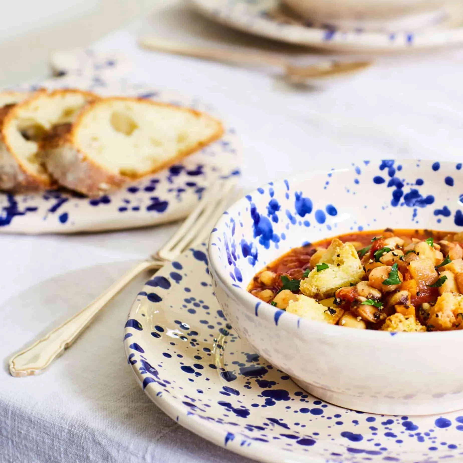 Puglia Blue Splatter Serving Board, 25cm