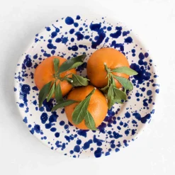 Puglia Blue Splatter Side Plate, 19cm