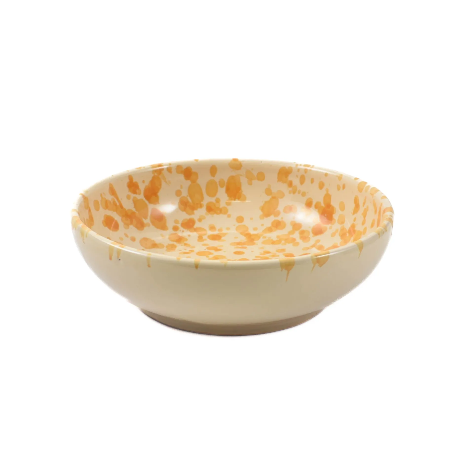 Puglia Dark Yellow Splatter Bowl, 19cm