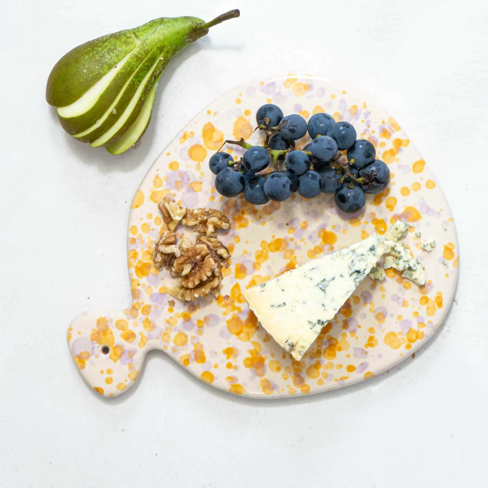 Puglia Lilac and Yellow Splatter Serving Board, 25cm