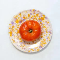 Puglia Lilac and Yellow Splatter Side Plate, 19cm