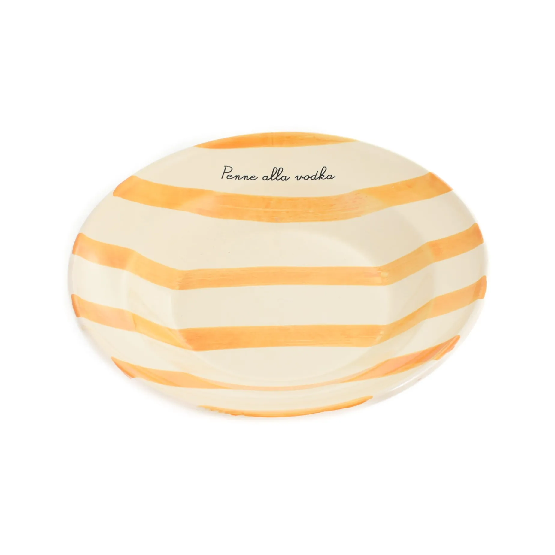 Puglia "Penne Alla Vodka" Yellow Stripe Pasta Bowl, 29cm