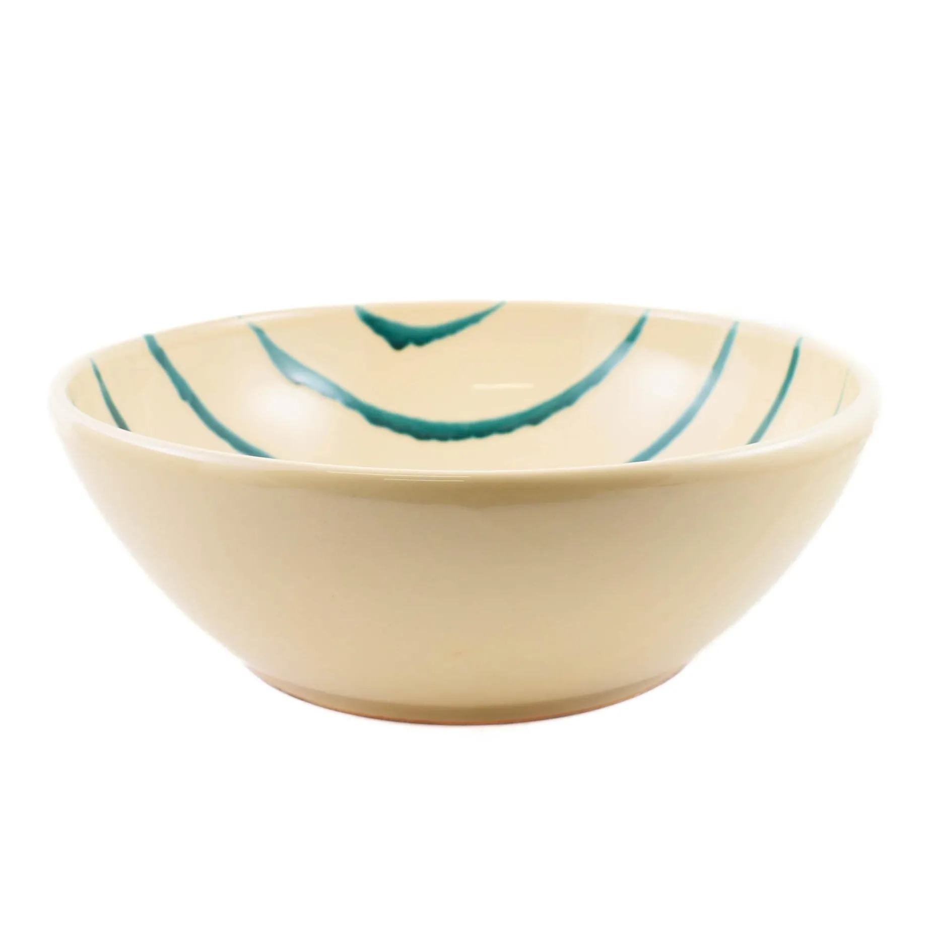 Puglia Teal Stripe Large Salad Bowl, 34cm