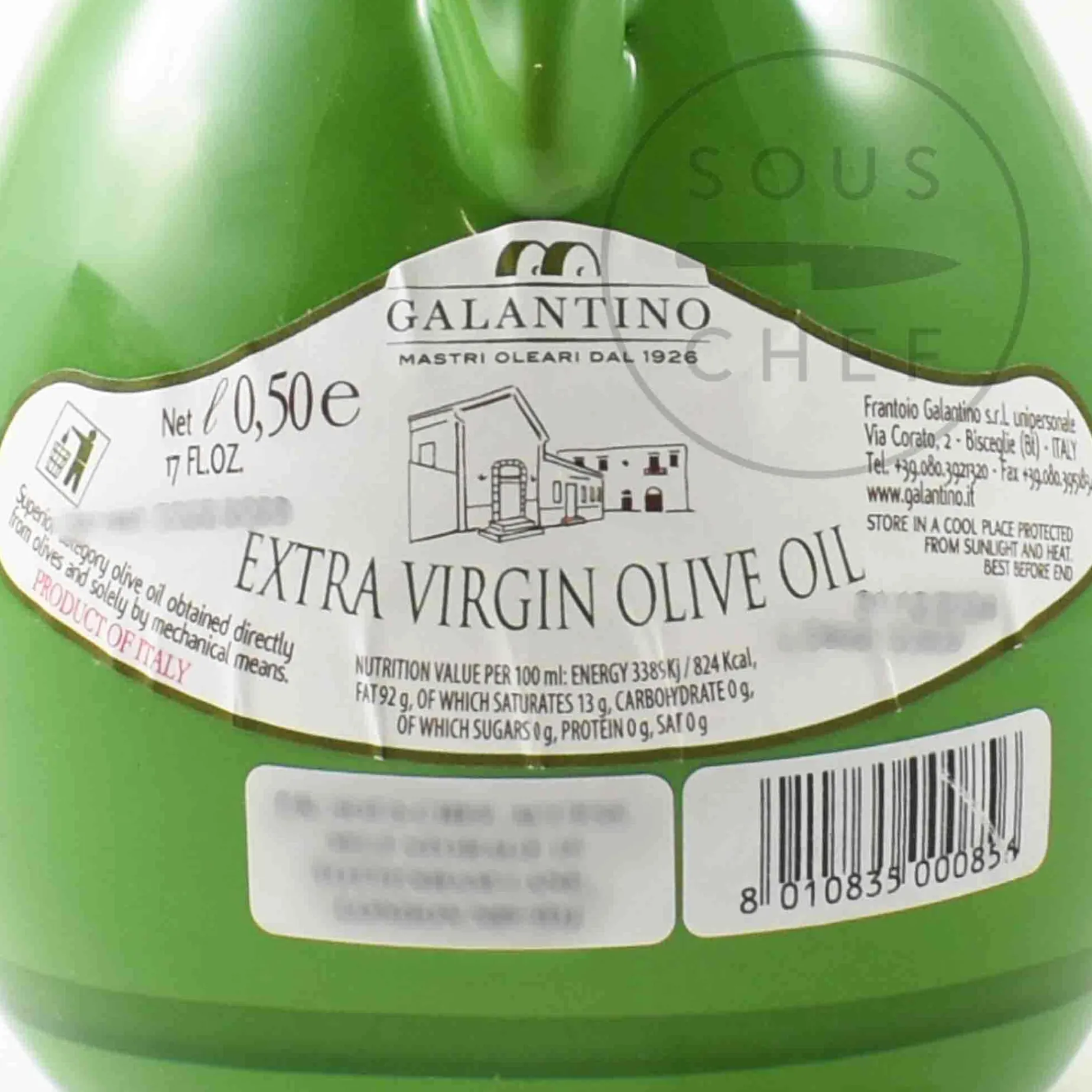 Puglian Extra Virgin Olive Oil in Green Terracotta Bottle, 500ml