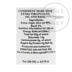 Puglian Olive Oil with Basil in Terracotta Bottle, 250ml