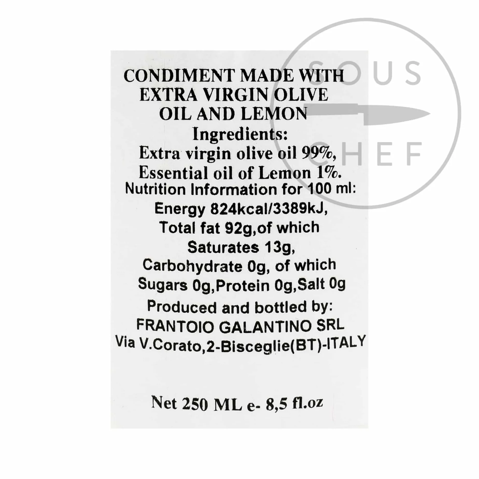 Puglian Olive Oil with Lemon in Terracotta Bottle, 250ml