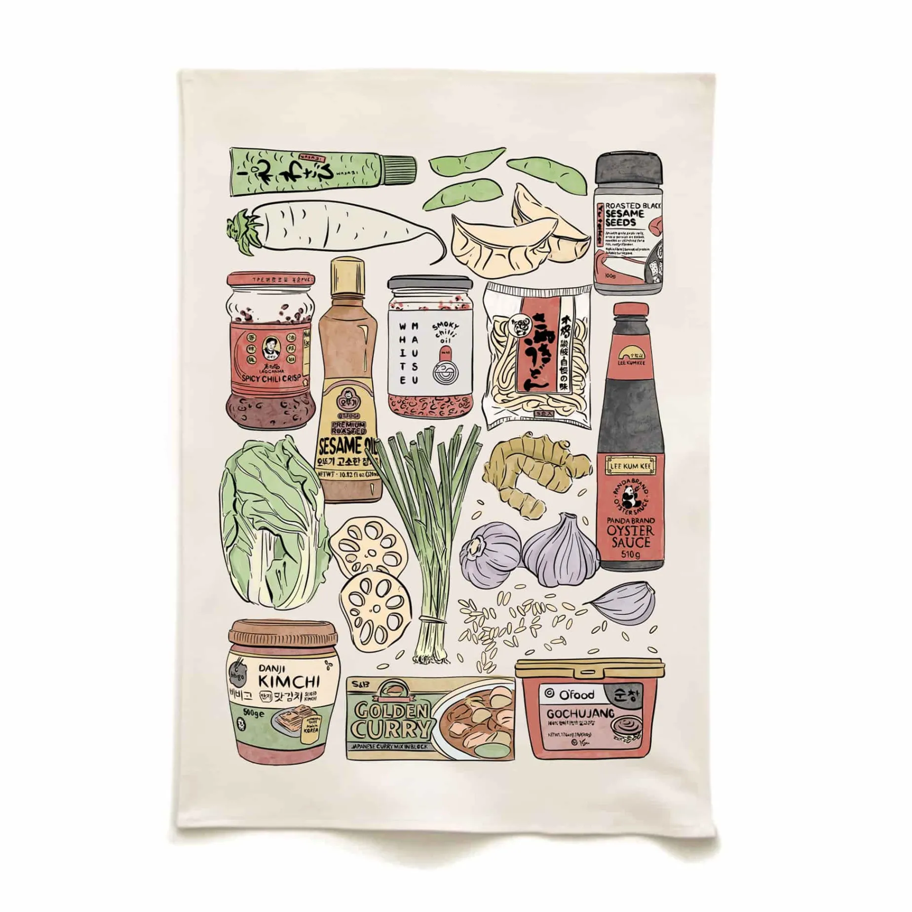 Quite Nice Clothing East Asian Ingredients Organic Cotton Tea Towel