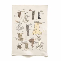 Quite Nice Clothing Types of Noodles Organic Cotton Tea Towel