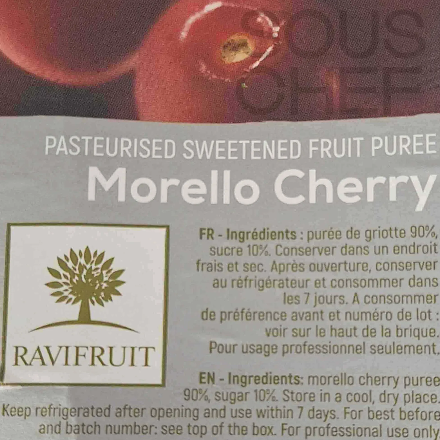 Ravifruit Morello Cherry Puree, 1 Litre