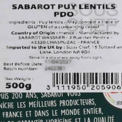 Sabarot PDO Puy Lentils in Metal Tin, 500g