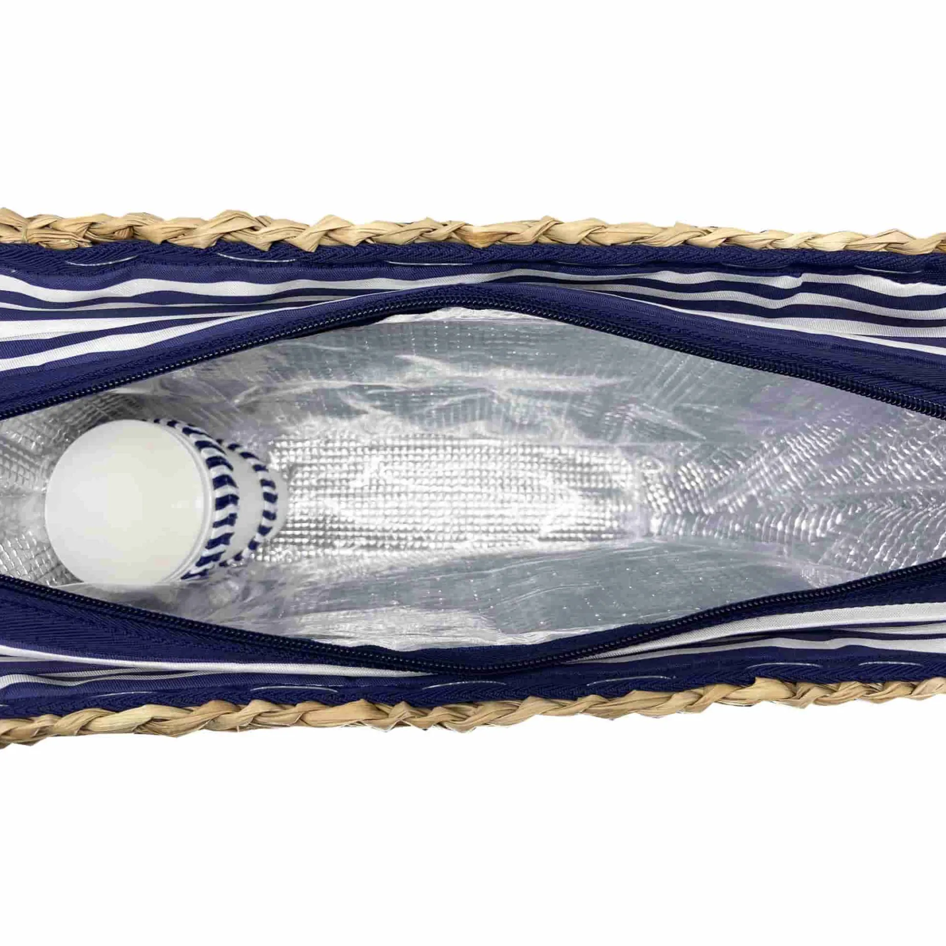 Sac de Plage Riviera Blue Stripe Picnic Tote, 4 Person