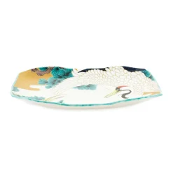 Seikou Porcelain Crane Rectangular Platter, 32cm
