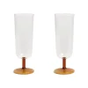 Set of 2 Amber Stem Champagne Flute, 250ml