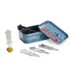 Set of 6 Calamari Snacking Forks in a Tin