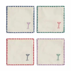 Set of 4 Drinks Cocktail Napkins
