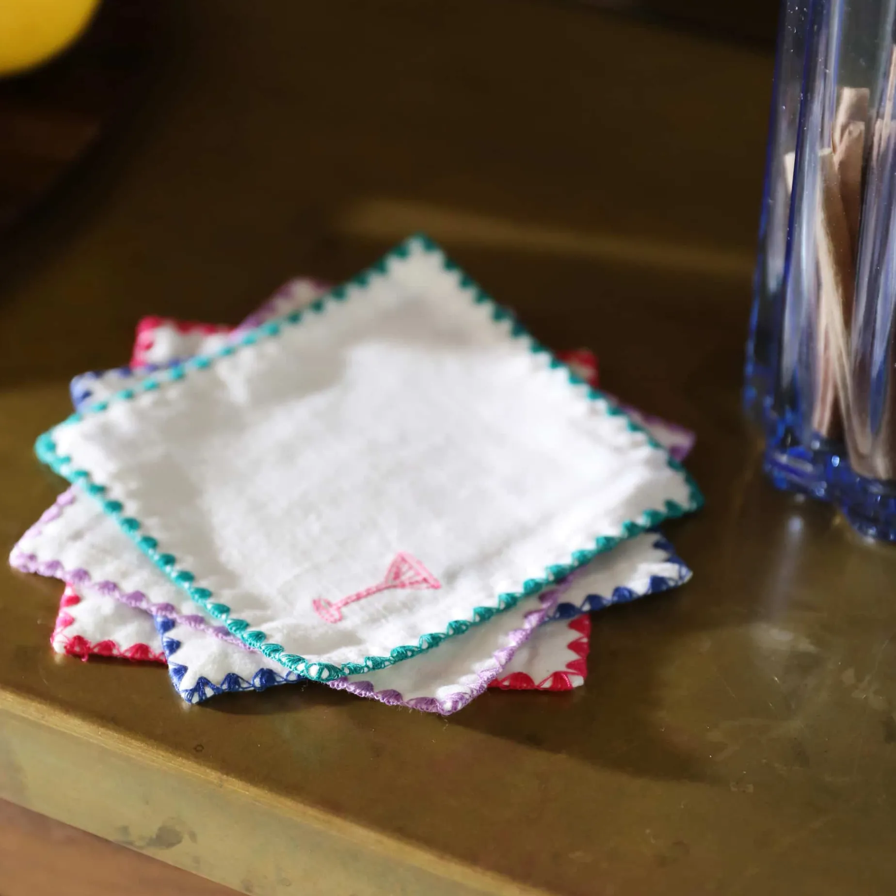 Set of 4 Drinks Cocktail Napkins