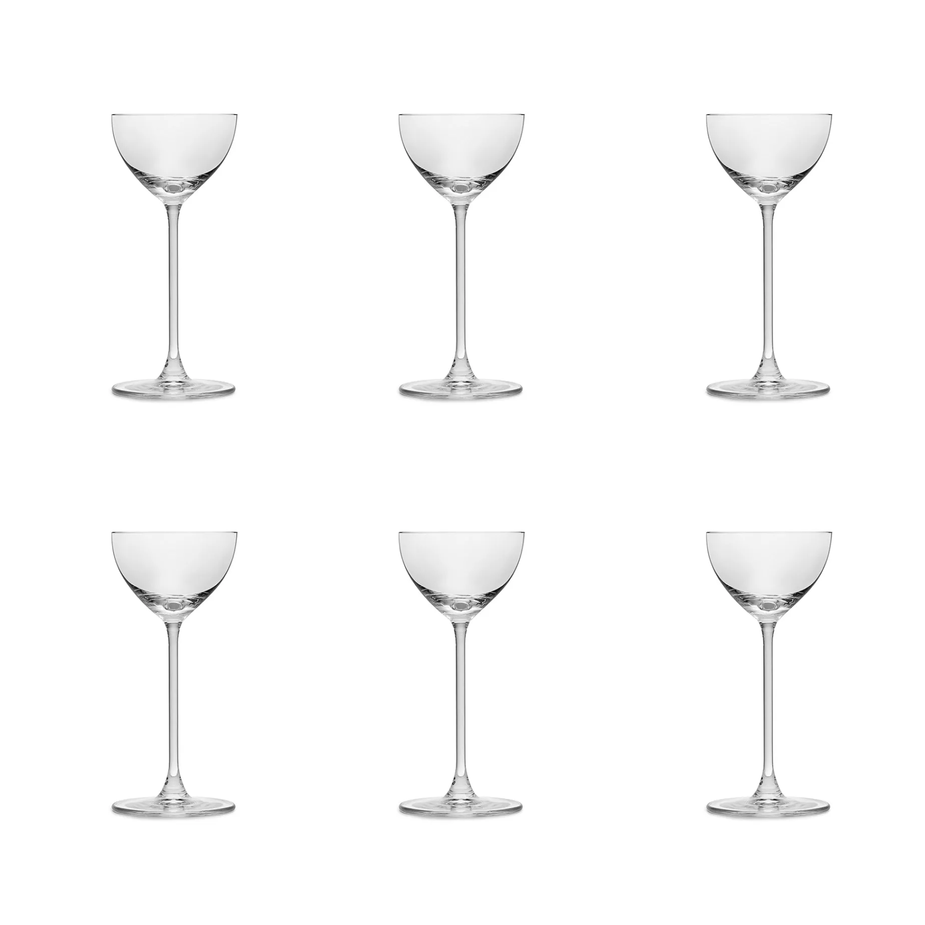 Set of 6 Fine Stemmed Nick & Nora Cocktail Glasses, 155ml