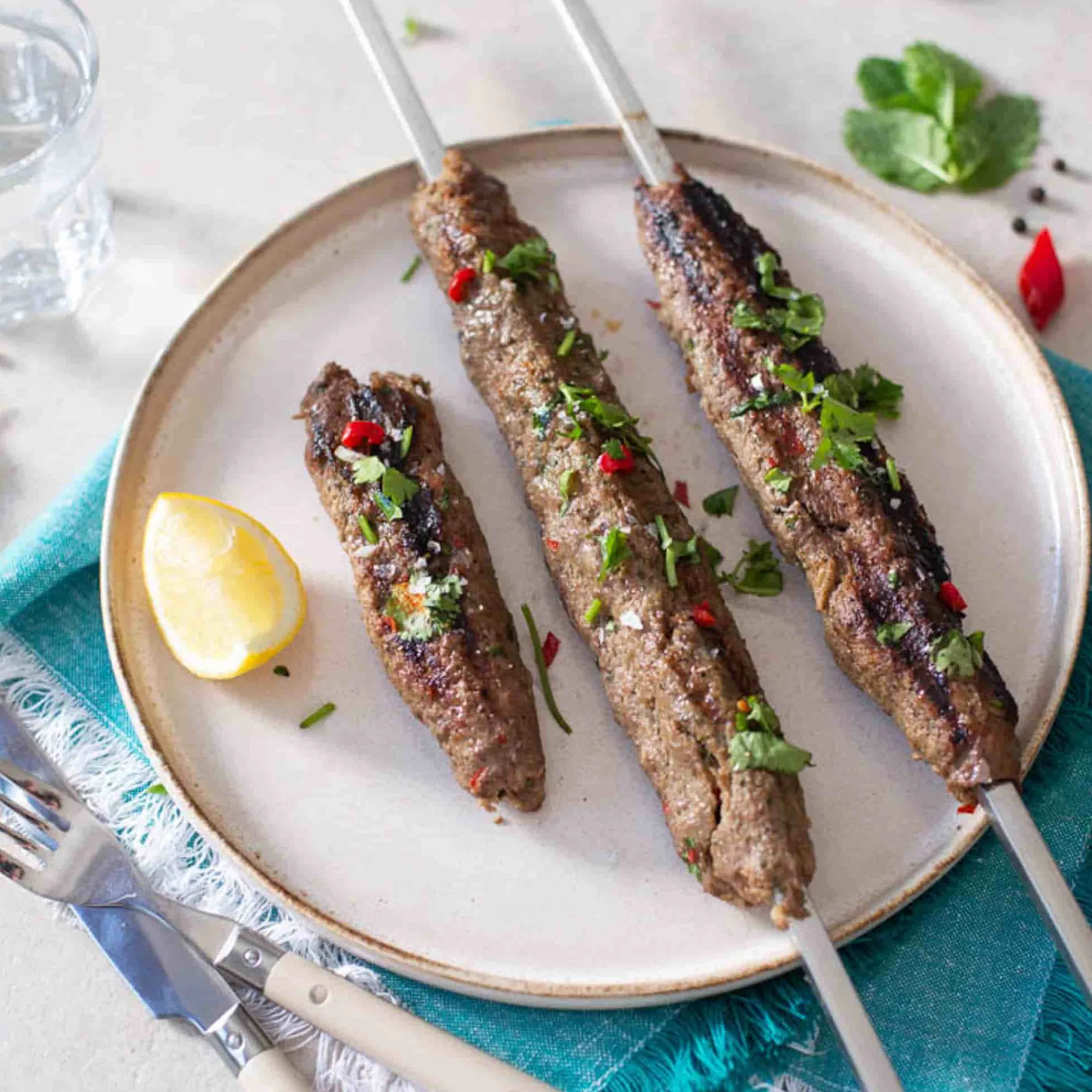 Set of 5 Heavy Duty Kebab BBQ Skewers, 53cm