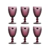 Set of 6 Purple Diamond Wine Glasses, 350ml