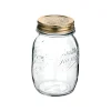 Set of 12 Quattro Staggioni Wide Mouth Screw Top Glass Preserving Jars, 700ml