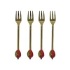 Set of 4 Strawberry Tasting Forks