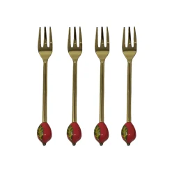 Set of 4 Strawberry Tasting Forks