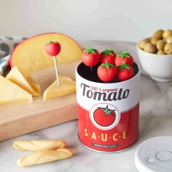 Set of 6 Tomato Cocktail Sticks in a Tin