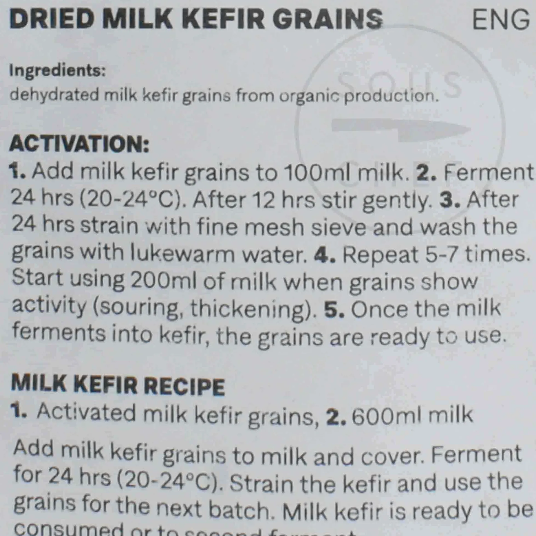 Short Dated Kefirko Milk Kefir Grains, 2g