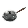 Skeppshult Traditional Cast Iron Deep Saute Pan with Lid, 25cm