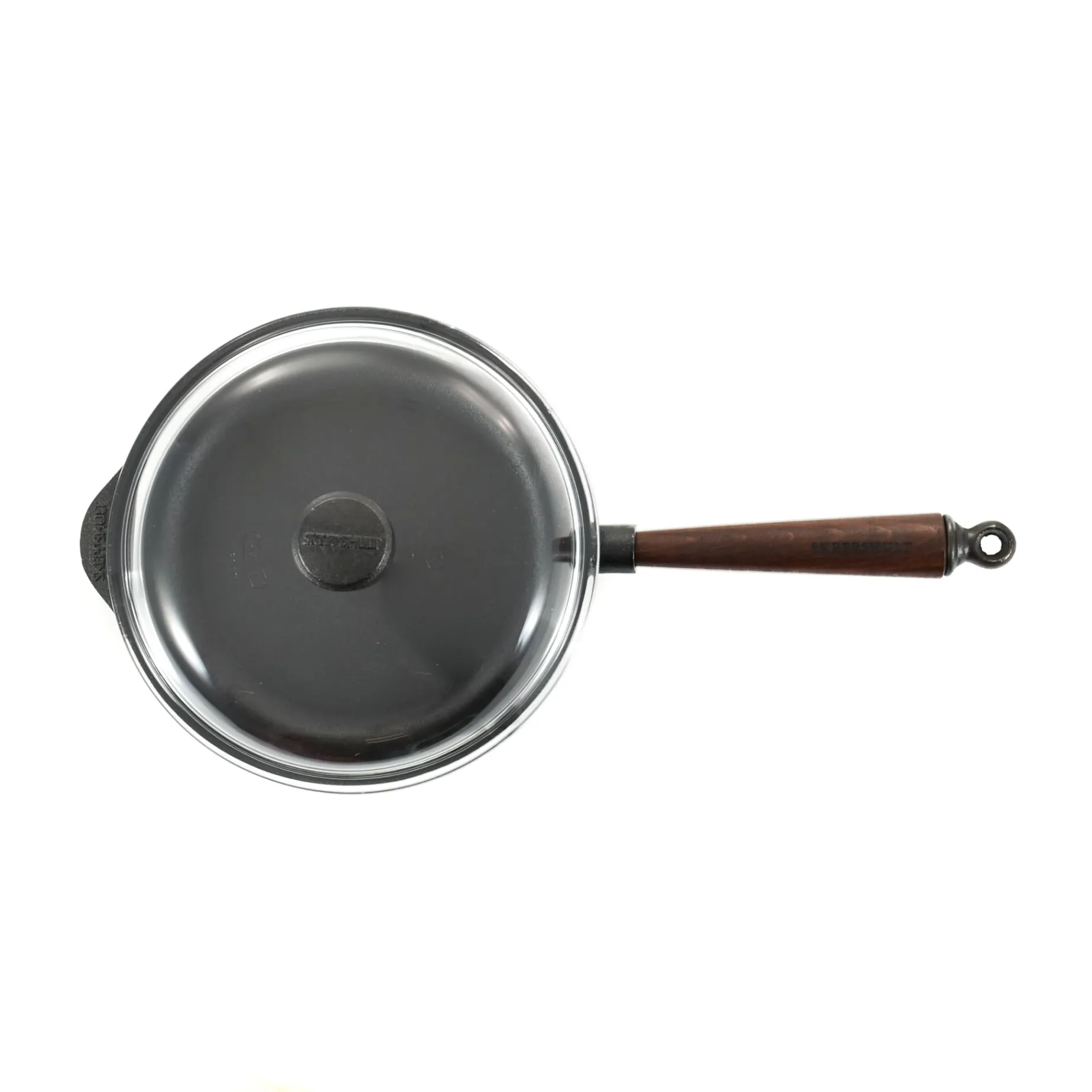 Skeppshult Traditional Cast Iron Deep Saute Pan with Lid, 25cm