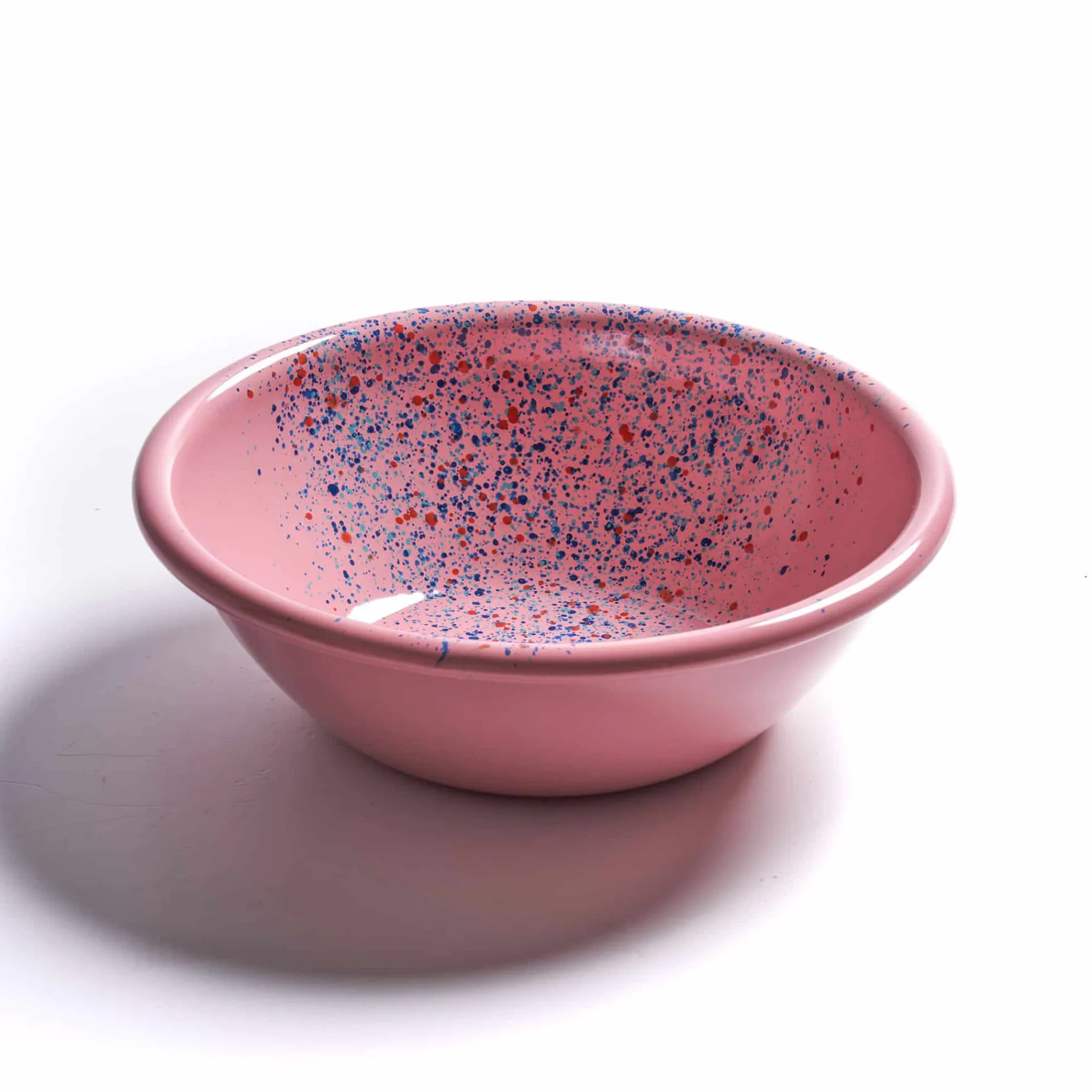 Splatter Fest Enamel Bowl, Pink