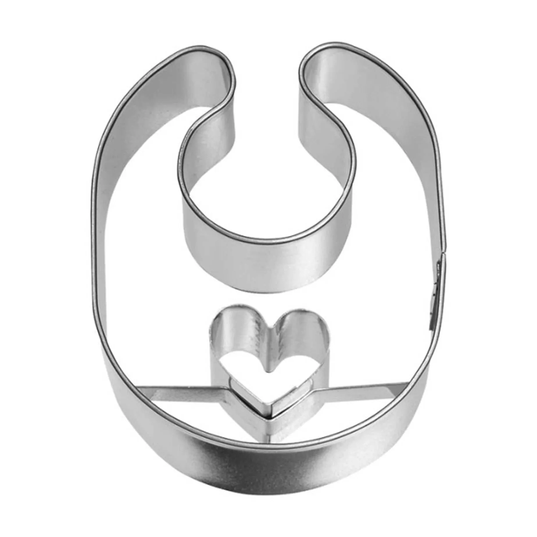 Stainless Steel Baby Bib Cookie Cutter, 6cm