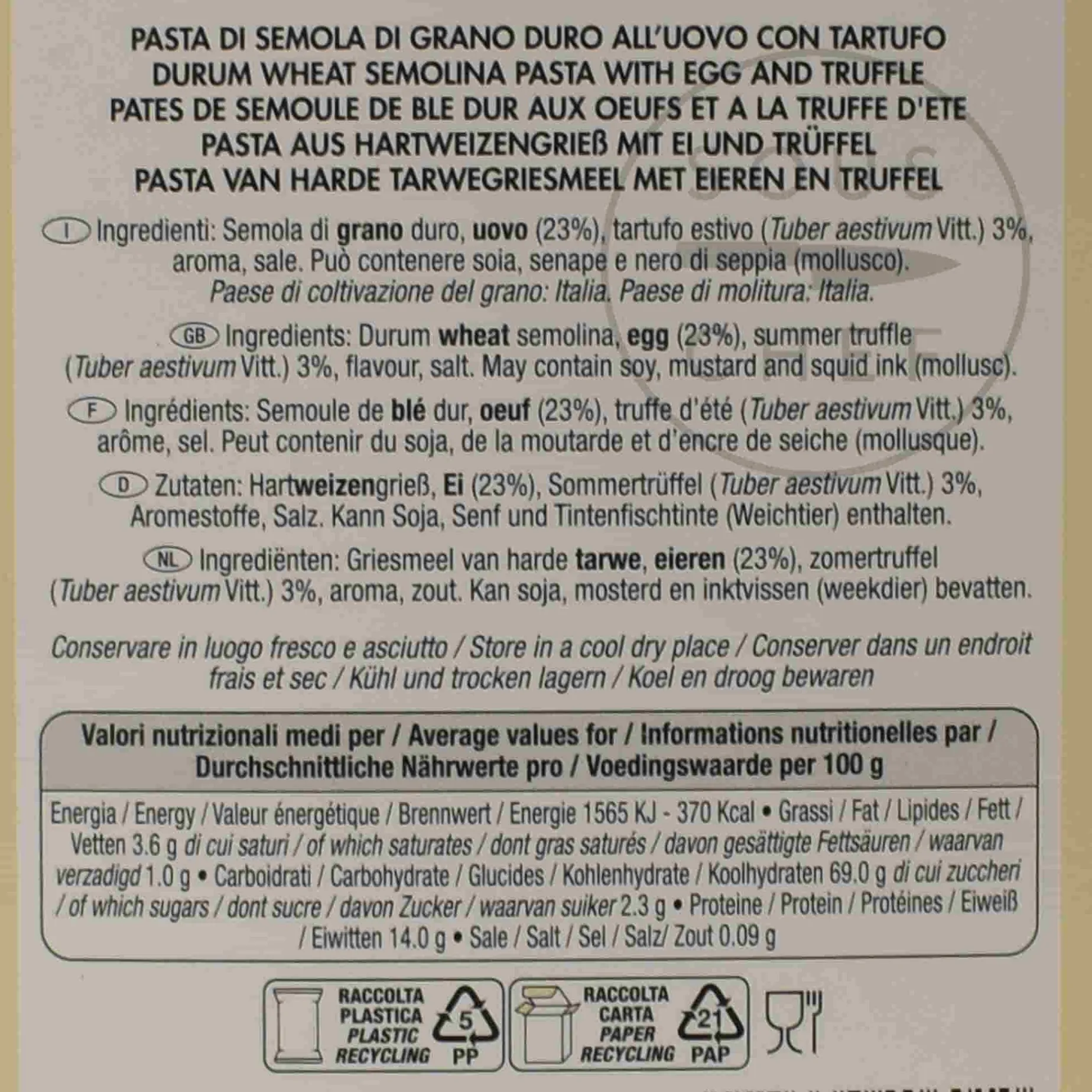 Tagliatelle All'Uovo Truffle Pasta, 250g