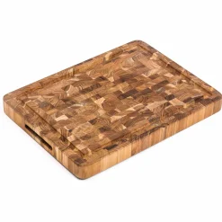 Teakhaus End Grain Butcher Block With Juice Canal, Medium