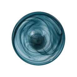 Teal Marble Glass Serving Bowl, 25cm
