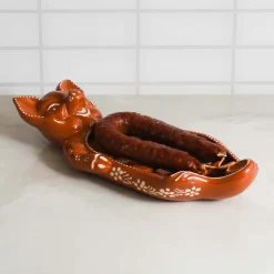 Terracotta Chorizo Pig Serving Dish, 33cm