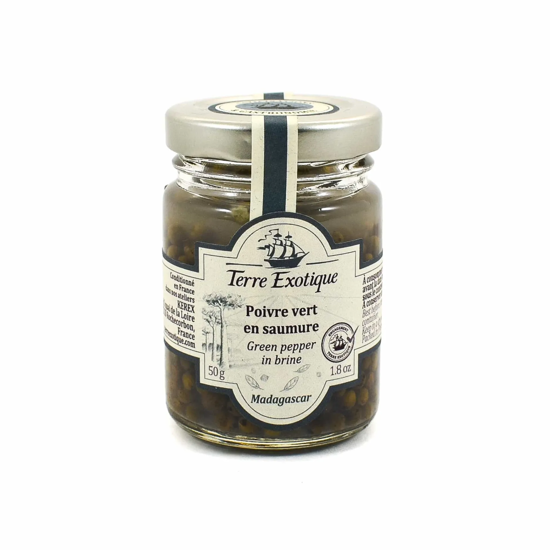 Terre Exotique Drained Green Pepper in Brine, 50g