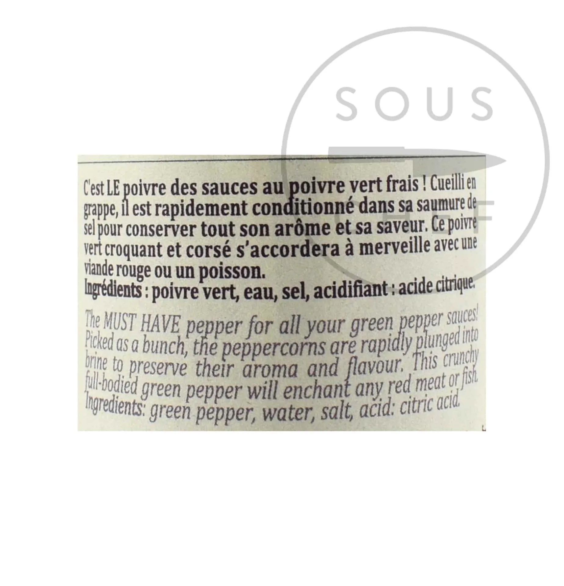 Terre Exotique Drained Green Pepper in Brine, 50g