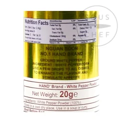 Thai "Hand" White Pepper Powder, 20g