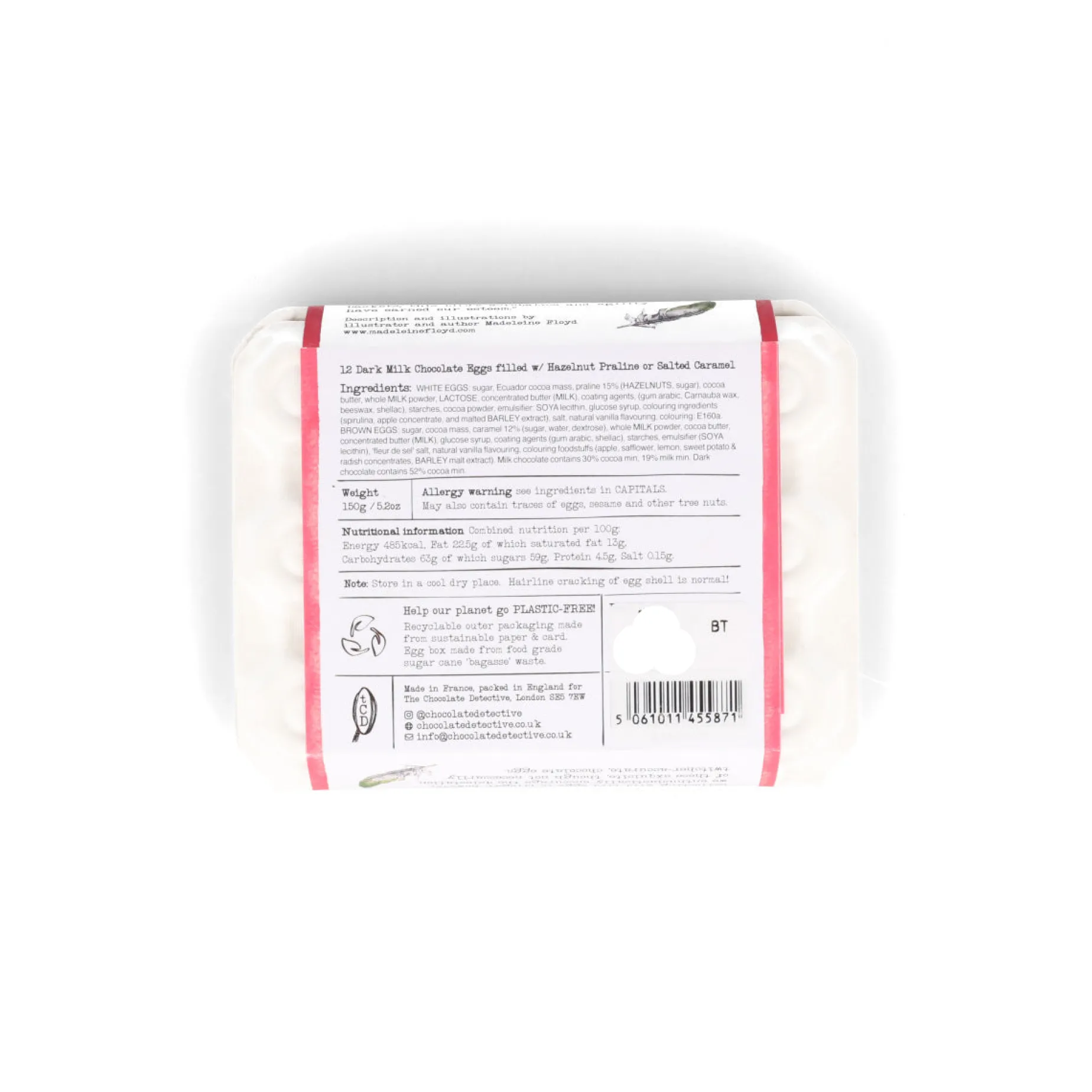 The Chocolate Detective 12 Blue Tit Chocolate Eggs, 150g