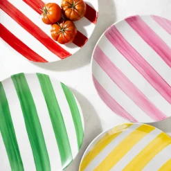 The Platera Pink Stripe Porcelain Dinner Plate, 27.5cm