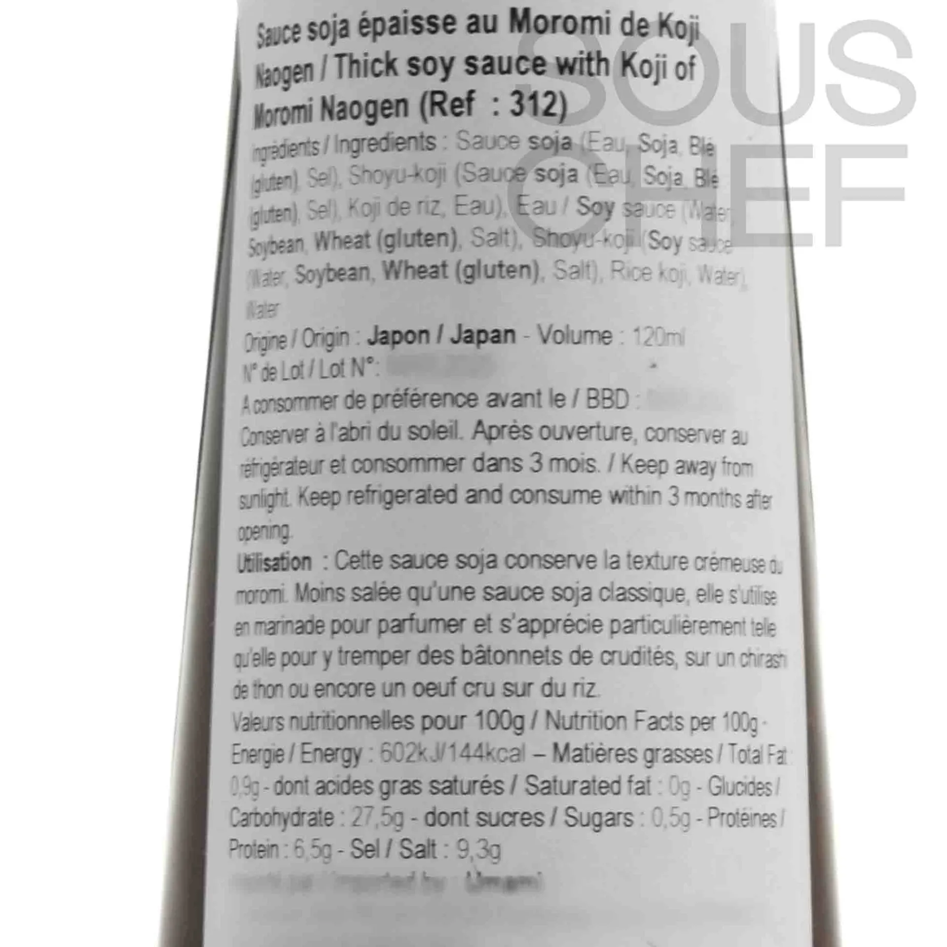 Thick Soy Sauce with Koji of Moromi Naogen, 120ml