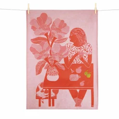 Tissage Moutet Les Pommes Embroidered French Jacquard Tea Towel