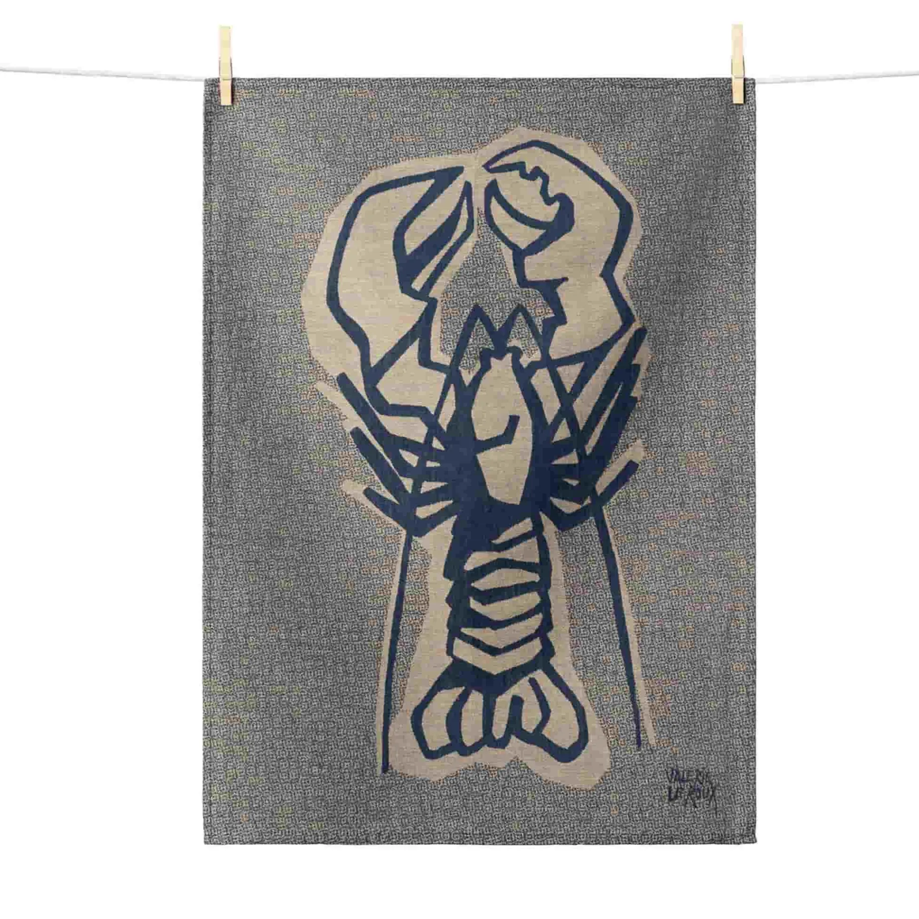 Tissage Moutet Lobster French Jacquard Tea Towel