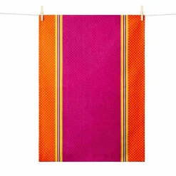 Tissage Moutet Purple & Orange French Jacquard Tea Towel