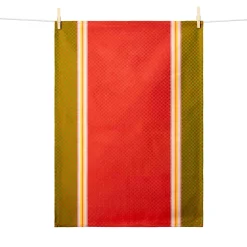Tissage Moutet Red & Green French Jacquard Tea Towel