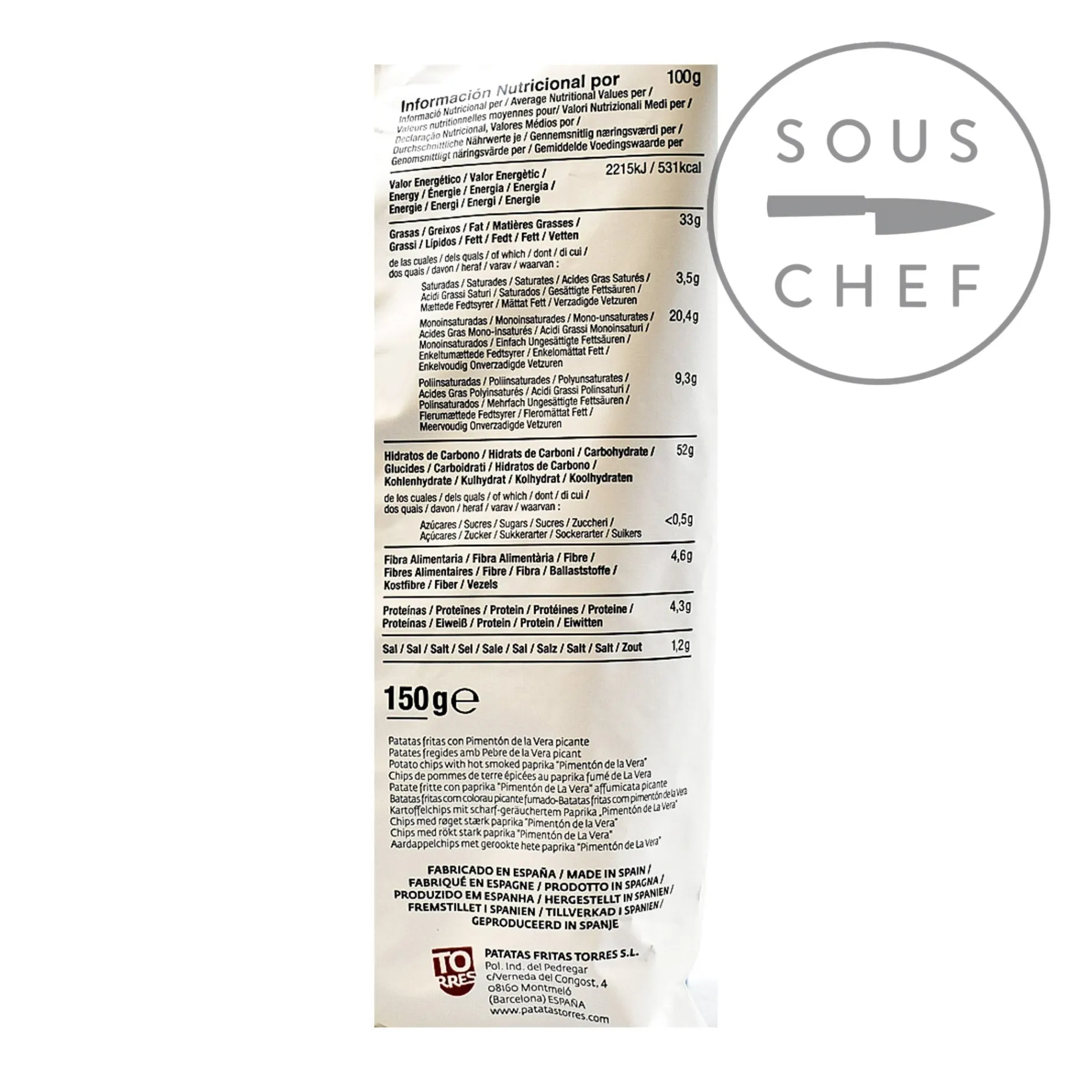 Torres Smoked Paprika Crisps, 150g