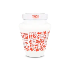 Toschi Sour Black Cherries in Syrup in Ceramic Jar