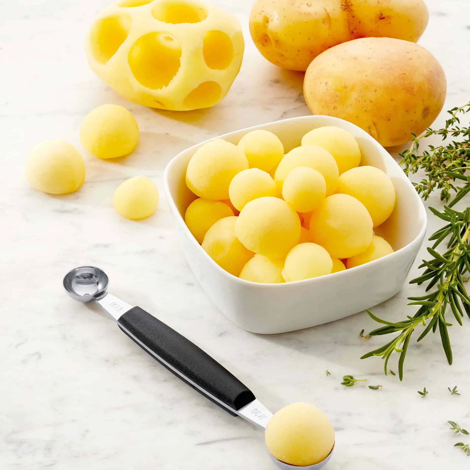 Triangle Double Ended Melon Baller, 2.2cm & 3cm